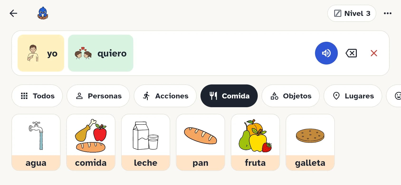 Pantalla Comunicar de Nido en un teléfono en horizontal